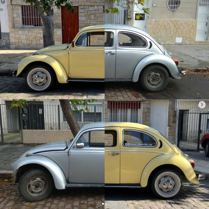 Vista exterior del Fusca eléctrico Ñato